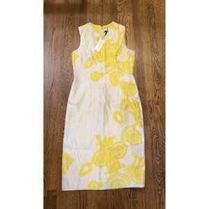 NEW Prabal Gurung Textured silk bld sleeveless midi sheath dress silk lined 10